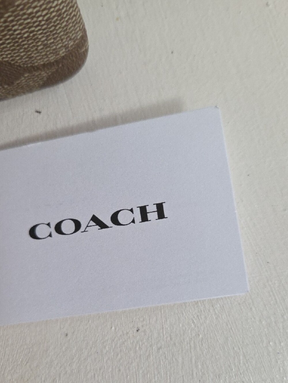 NWOT Coach Brown Signature Canvas Wristlet with Black Leather Trim - Picture 6 of 9